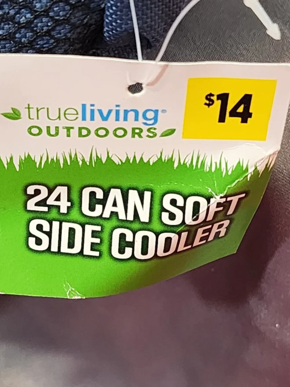 True Living Outdoors Blue Gray Neon Yellow Accent 24 Can Soft Side Carry Cooler